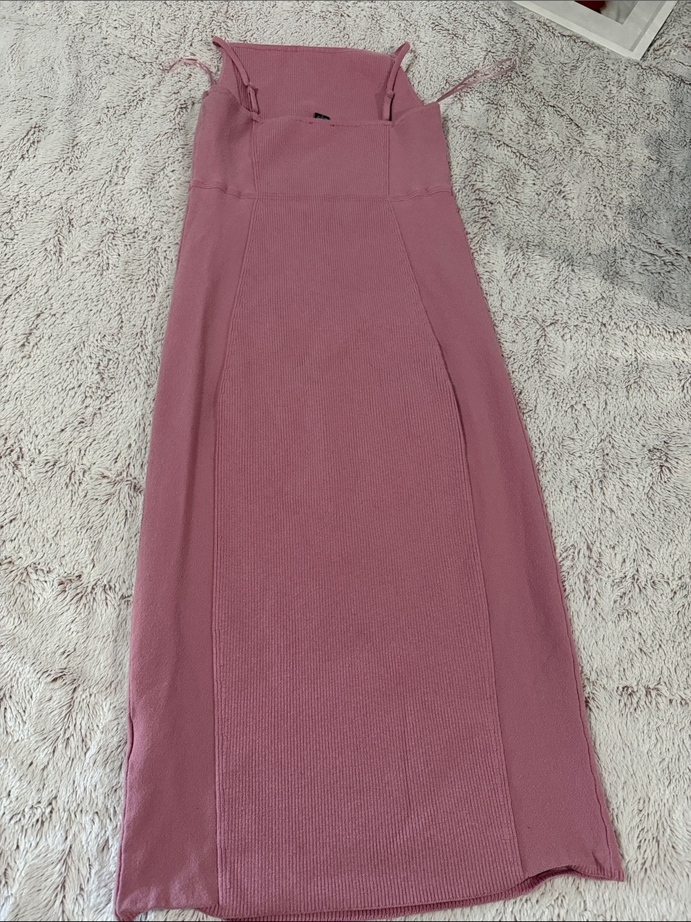 Express Dusty Rose Ribbed Maxi Dress - Picture 2 of 3